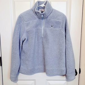 Baby blue Vineyard Vibes fleece 1/4 zip jacket